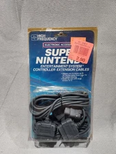 1991 High Frequency Super Nintendo  10' Controller Extension Cables Vintage New
