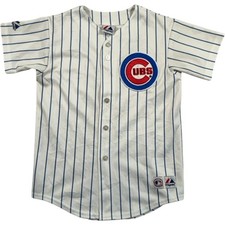 Majestic Chicago Cubs MLB Jersey Youth Medium White #31 Maddux Vintage Shirt
