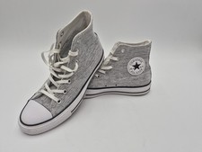 Converse Chuck Taylor High Top All Star Shoes Sneakers Silver Glitter Womens 8