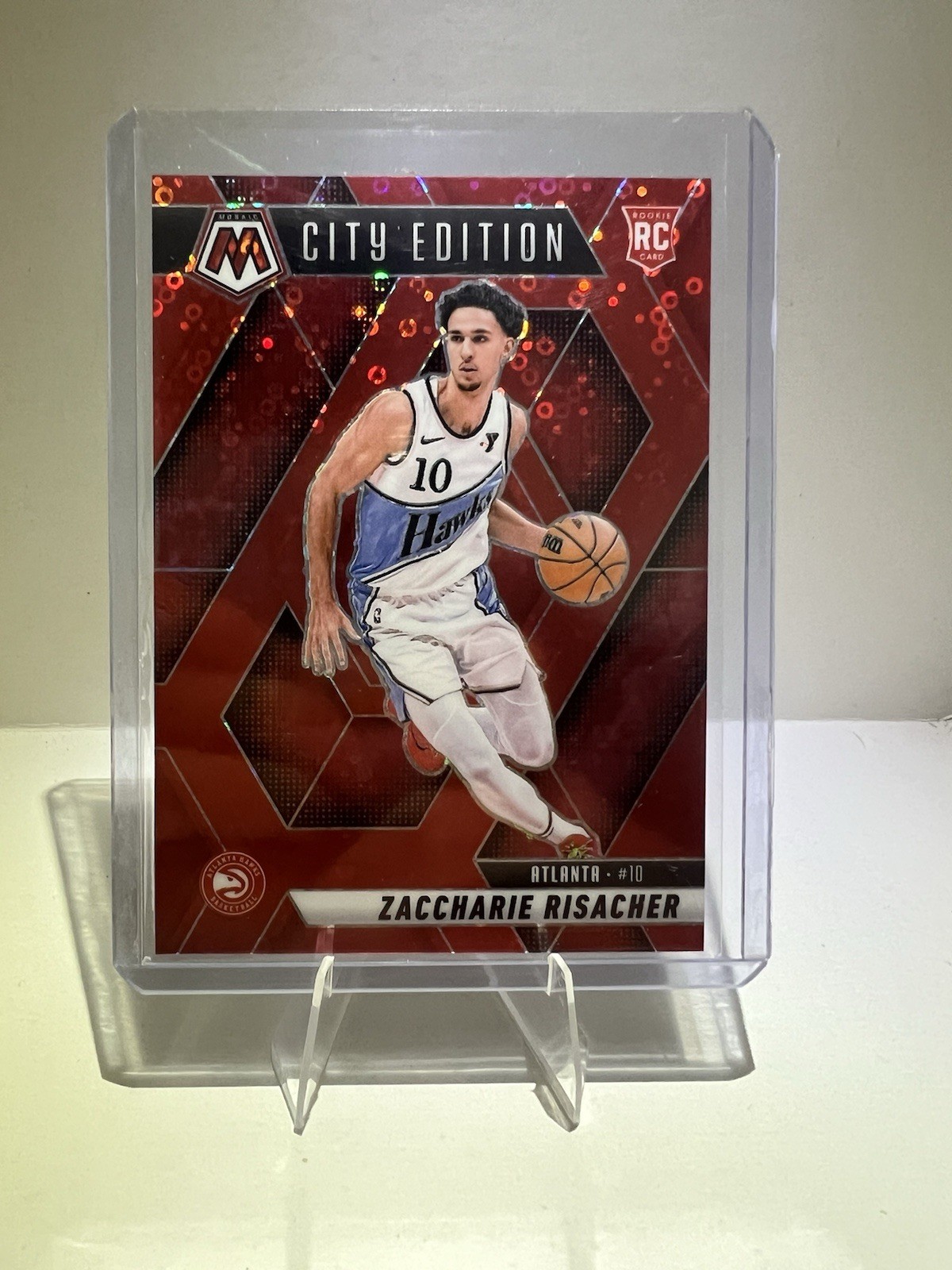 2024-25 Panini Mosaic #274 Zaccharie Risacher RED /99 Fast Break RC City Edition