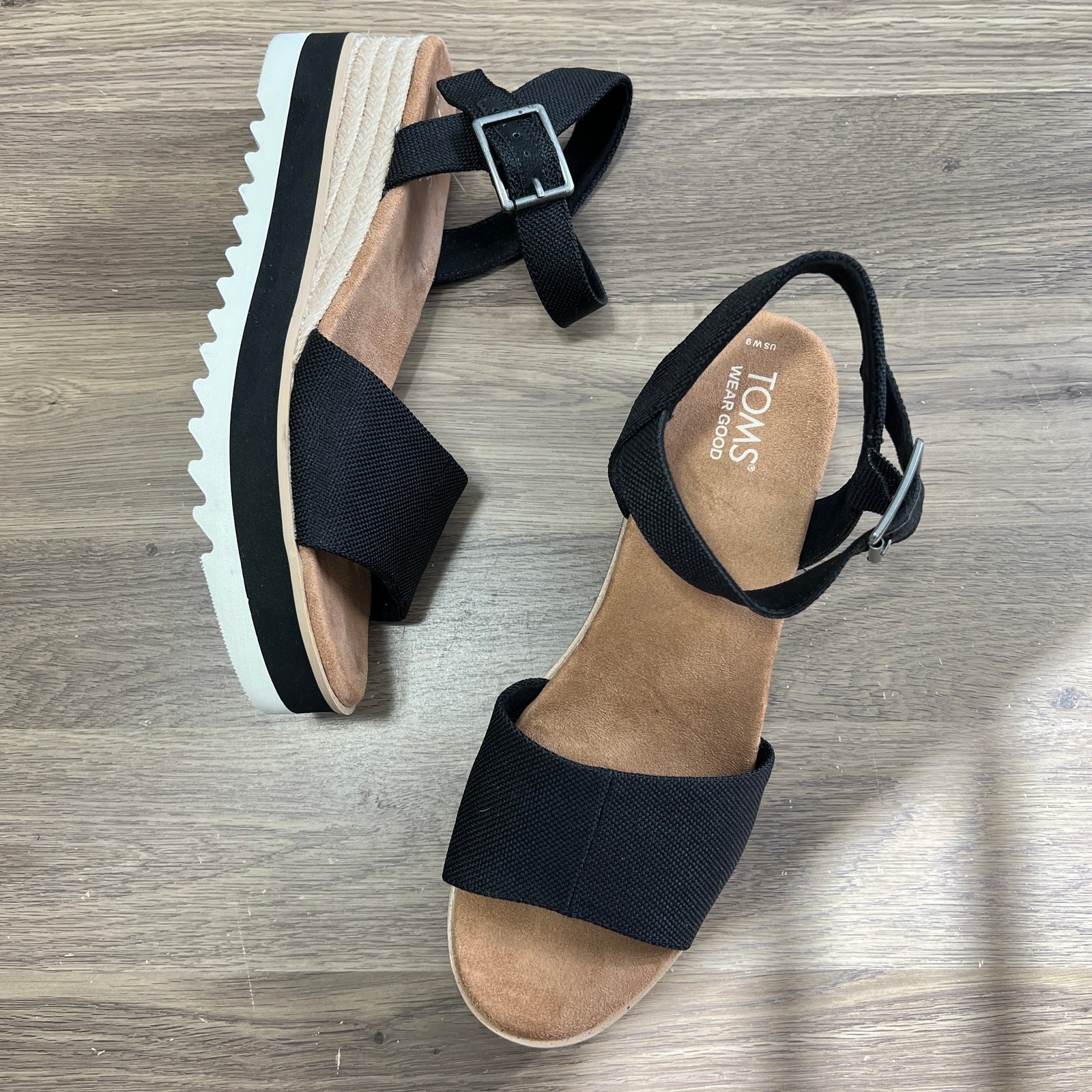 Toms Women's Diana Platform Wedge Espadrille Sandal SZ 9