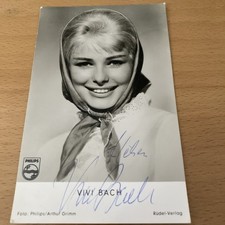 Vivi Bach , schöne, handsignierte alte Autogrammkarte