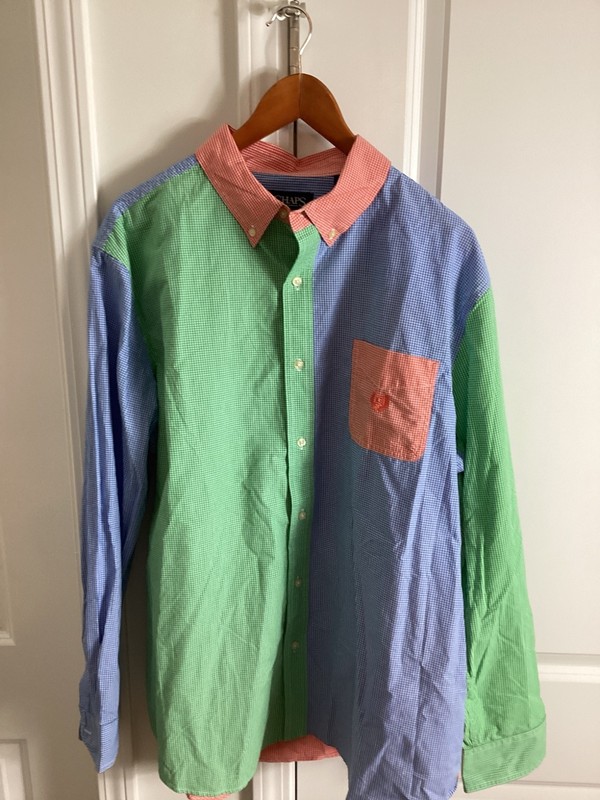 Mens CHAPS MULTI COLORED LS COLOR FRONT BUTTONS SHIRT XL
