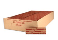 Flat Coin Wrapper, Penny Rolls .50 Cent Red 1,000 pcs 