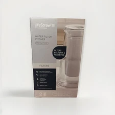 LifeStraw LSH7PLWH01 Reduces Odor 7 Cups Capacity White Water Filter Pitcher