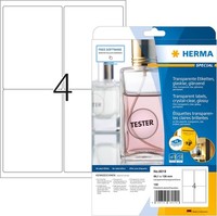 Herma 8019 Wetterfeste Folienetiketten Transparent, 25 Blatt, 99,1 X 139 Mm, 4 P