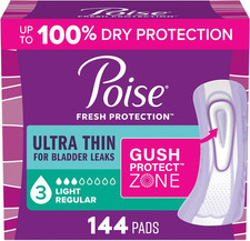 Ultra Thin Incontinence Postpartum Pads for Bladder Leaks, 3 Drop Light Absorb