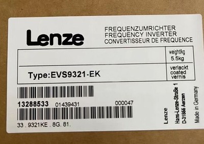 EVS9321-EK 1 Stück NEUER LENZE SERVO DRIVE INVERTER EVS9321EK