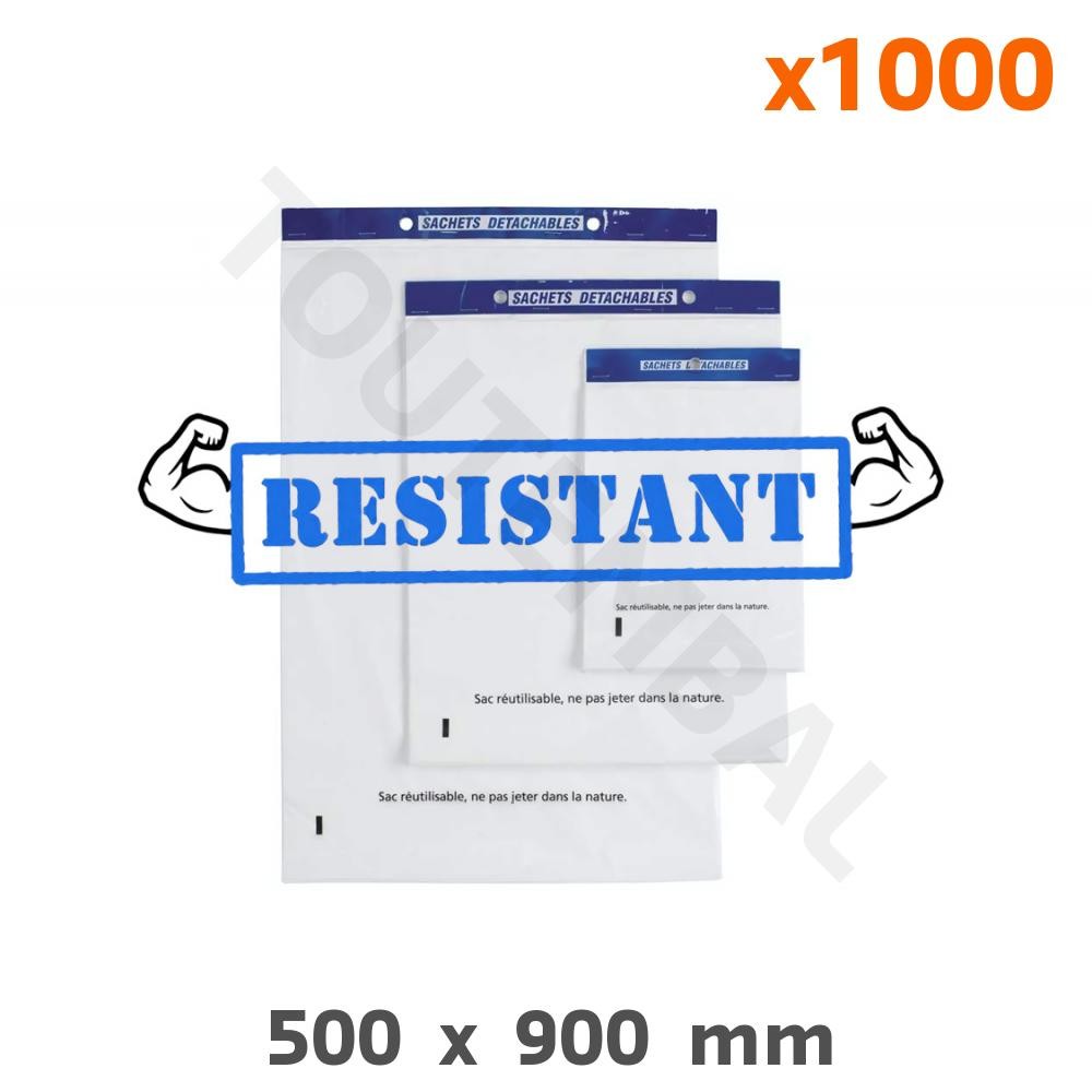 Sac Abattoir liassé 50x90 cm, emballage plastique renforcé 50 microns pour boucher, x1000