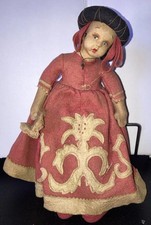 Bambola mascotte Lenci italiana vintage ornata in feltro Magis Roma fatta a mano dipinta a mano