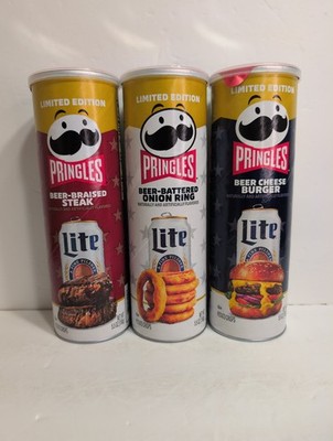 Pringles Miller Lite 3 Pack - Beer Steak - Cheeseburger - Onion Ring - Limited