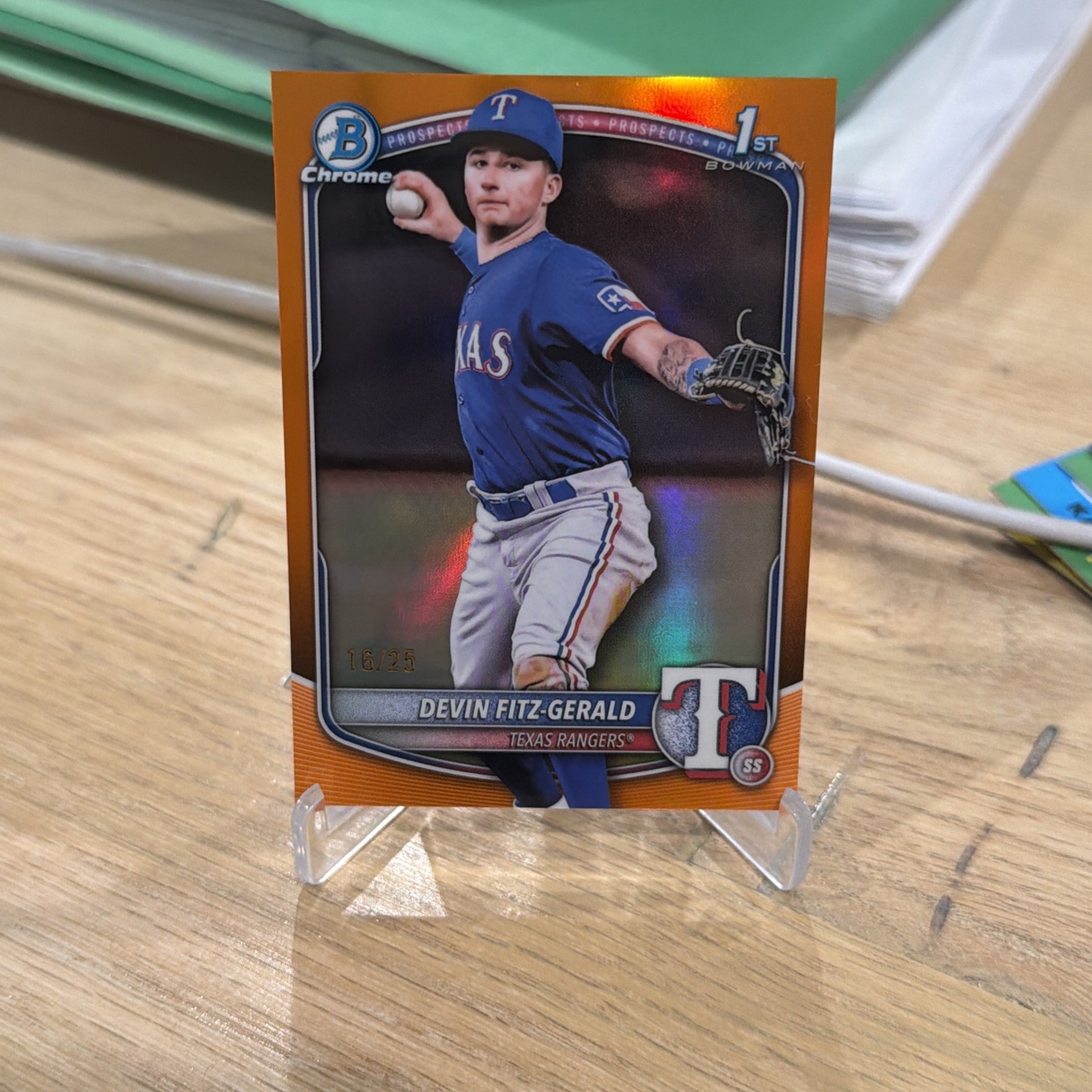 2025 Bowman Chrome - Devin Fitz-Gerald 1st Bowman Orange Refractor /25