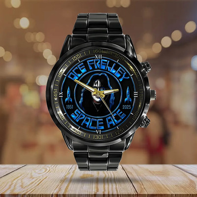 KISS x Ace Frehley Black Stainless Steel Watch