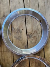4 Stainless 15 Trim Rings 2.25 Depth Springclip Style - Vintage