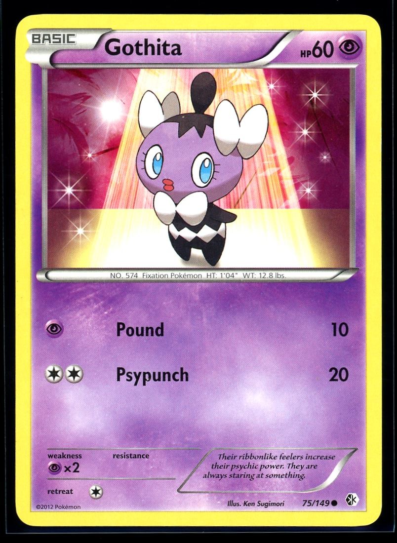 2012 Black & White - Boundaries Crossed Gothita #75 Non Holo Pokemon Card