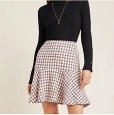 Maeve by Anthropologie Bobbie Flounced Mini Tweed Skirt Size 2