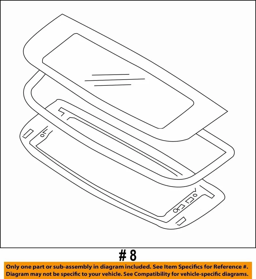 2005-2009 Subaru Legacy Outback Front Sunroof Moonroof Glass OEM - Image 4 of 4