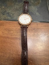 Fossil Watch Women's Three-Hand Rose Color Leather Band BQ3500 Battery Needed