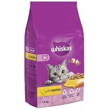 WHISKAS Senior Dry Cat Food 1.9kg with Chicken (Pack of 4) 16.31 per kilo