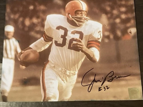 Jim Brown Autograph “Browns” Signed 8x10 Photo .HOF. W/COA