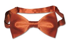 BIAGIO 100 SILK BOWTIE Solid BURNT ORANGE Color Mens Bow Tie for Tux or Suit