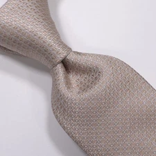 Alfani Men's Slim Men’s Necktie, Color Tan, Small Geometric Pattern, MSRP $55