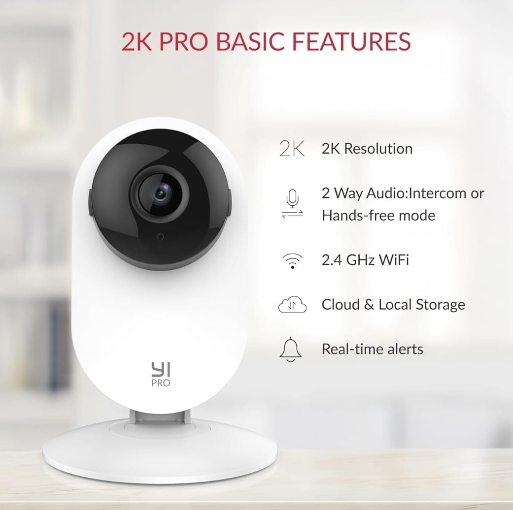 YI Home 2K Pro 3MP Security WiFi Camera Baby Monitor AI Night Vision Audio  ALEXA