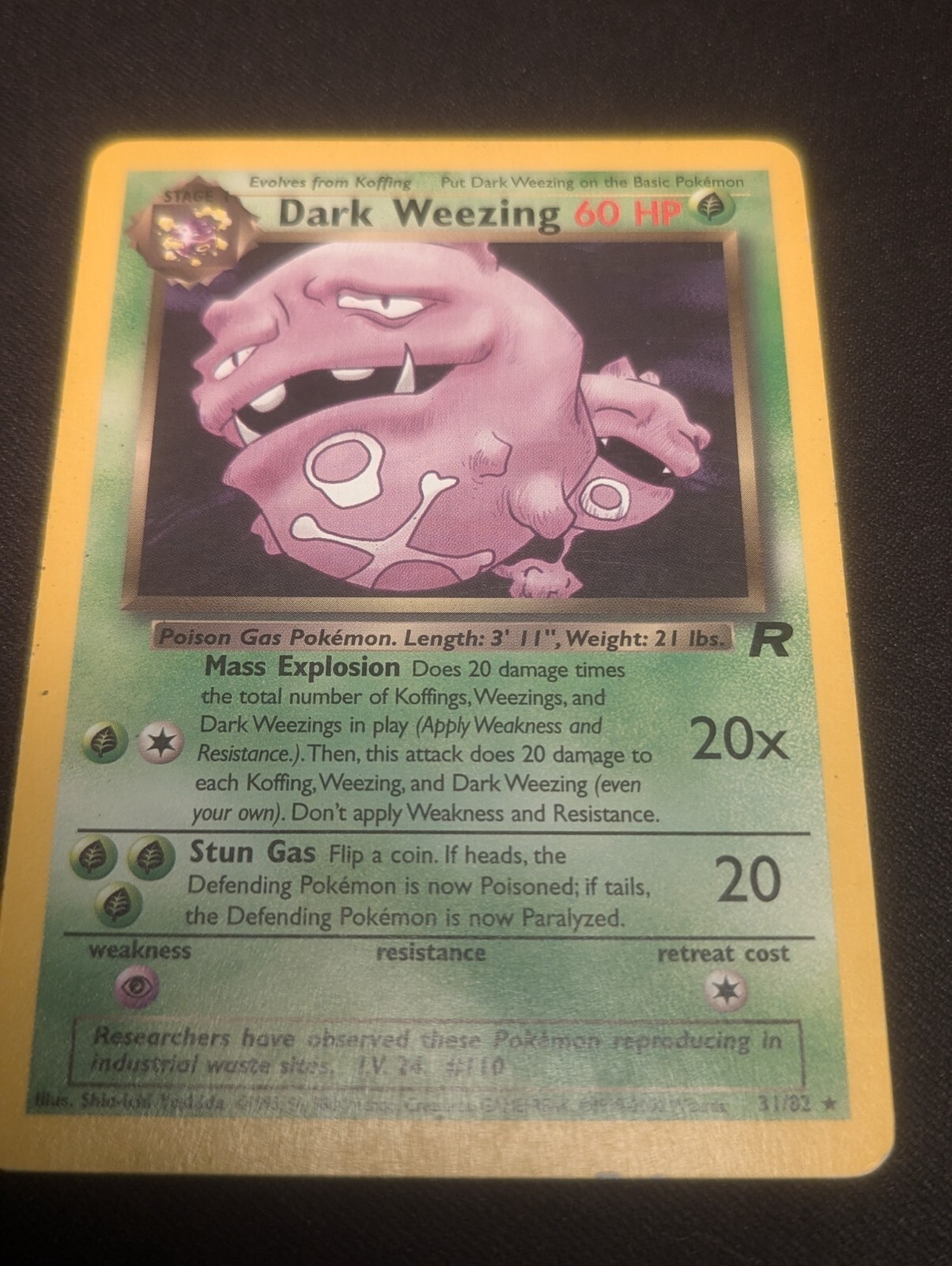 Dark Weezing 31/82 - Pokemon Team Rocket Unlimited Rare Card WOTC NM