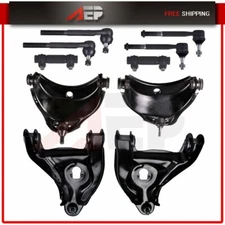 10pcs Front Upper Lower Control Arms Tie Rod Ends Suspension Kit For Chevy GMC