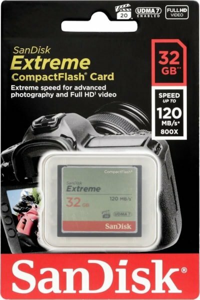 SanDisk Extreme CompactFlash 32GB/64GB/128GB SDCFXSB) 120MB/s