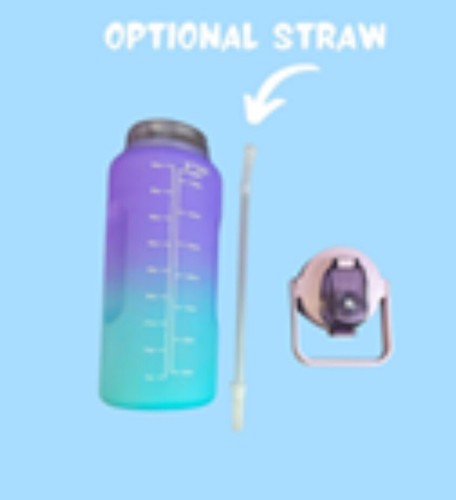 2 Litre Motivational Drinks Bottle Purple And Green x 2 - New And Boxed - Picture 4 of 5