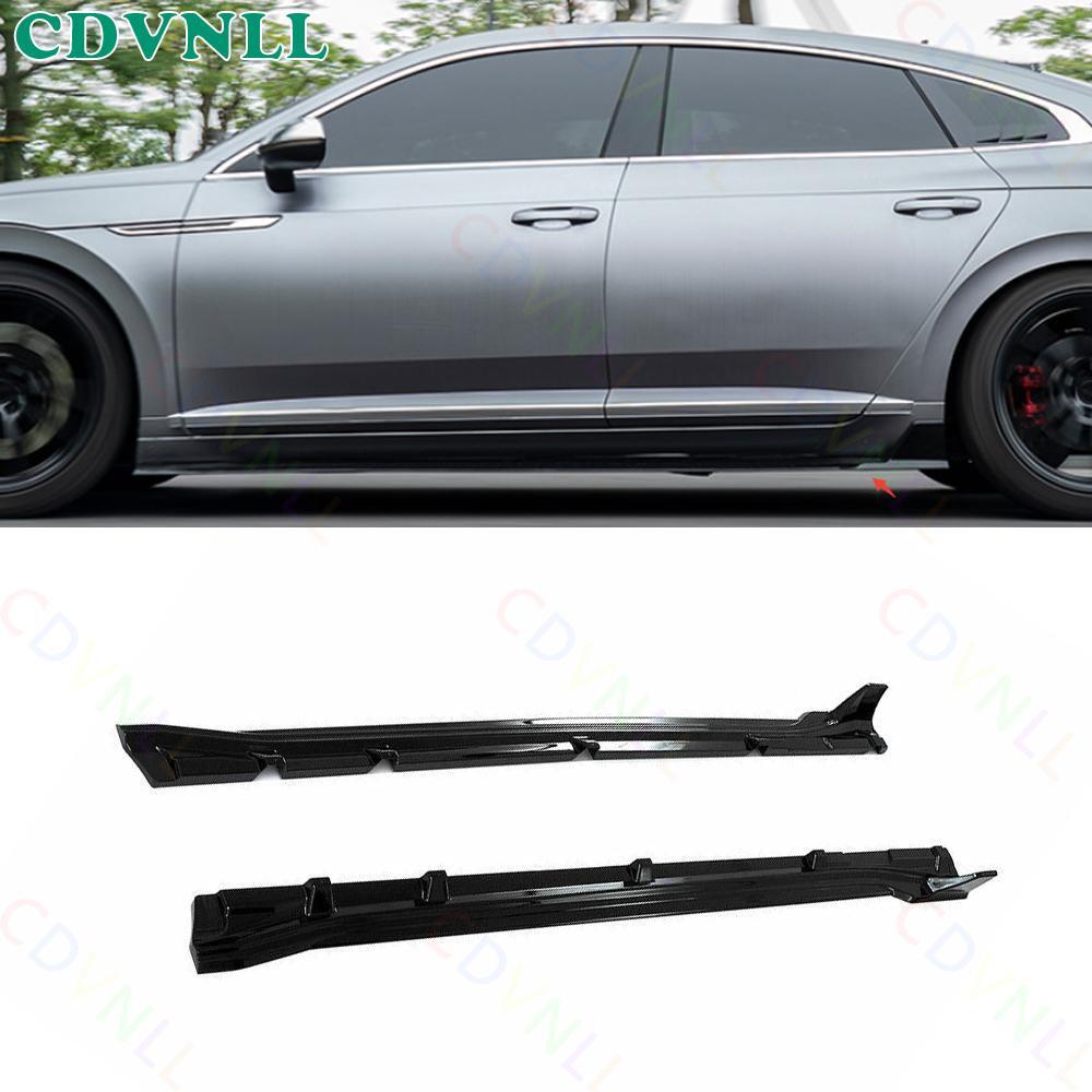 For VW Arteon CC 2019-2021 ABS Black Exterior Side Skirts Door