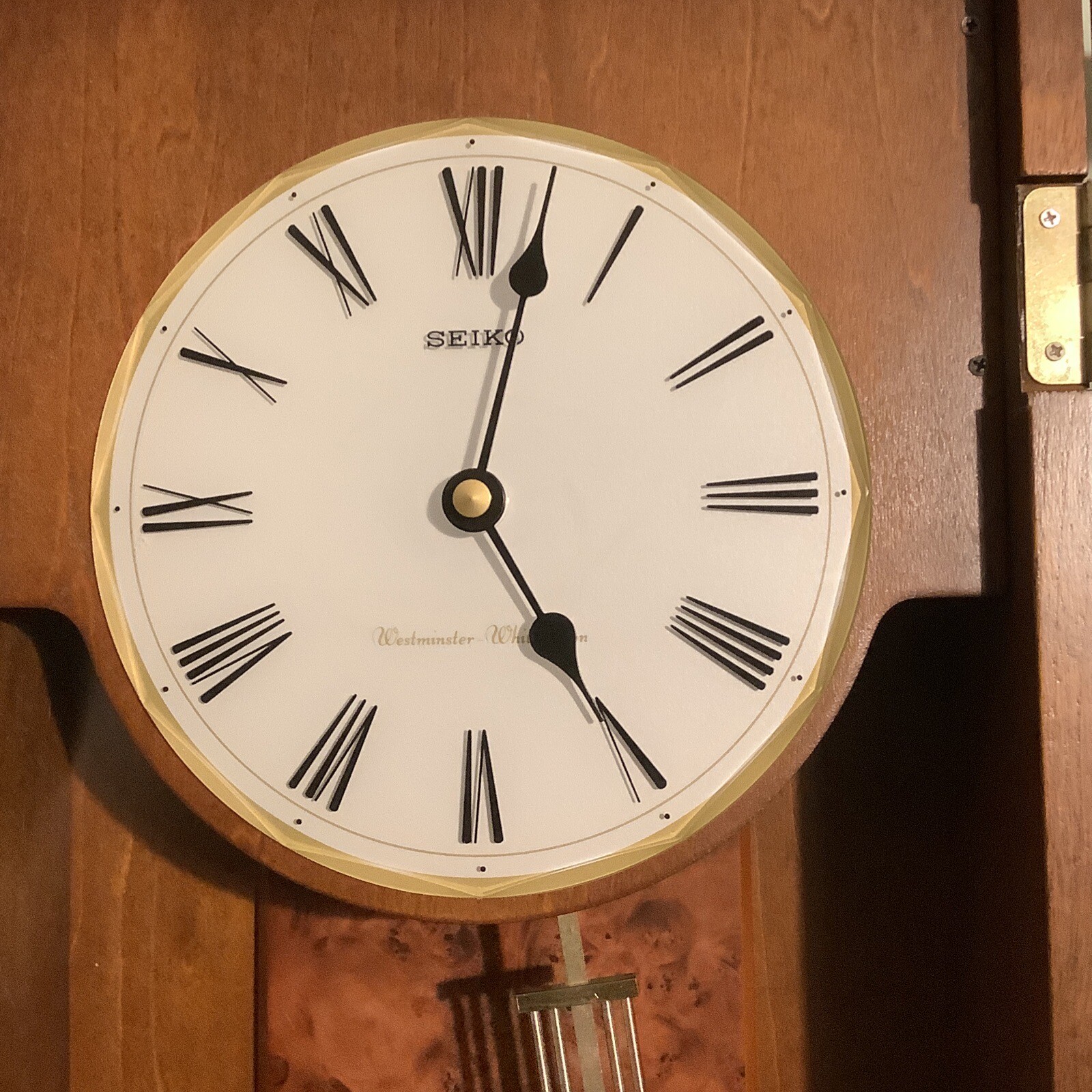 Seiko Westminster Whittington Pendulum Wall ClockRoman NumeralsQuartz