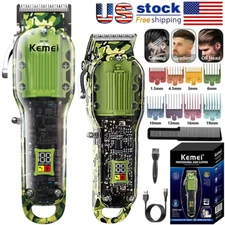 Kemei Professional Hair Clippers Trimmer Kit Men Cutting Machine Barber Salon US