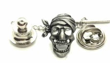 PEWTER PIRATE TIE TACK / LAPEL PIN