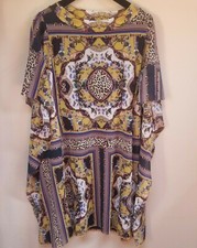 New Petit Pois by Viviana G Women's Medium Mixed Print Kimono Style Tunic Dress