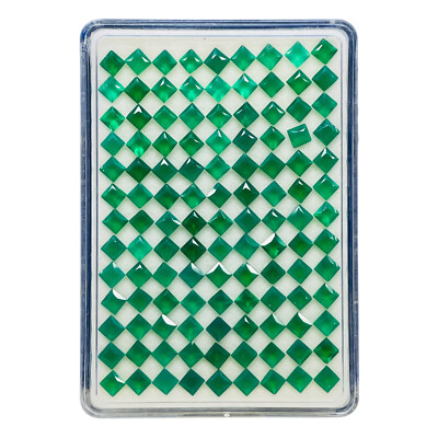 50 Pcs Natural Green Onyx 4mm Princess Cut Top Quality Loose Gemstones Lot