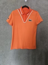 Lacoste Sport Women Miami Open Performance Croc Tennis Polo 38 Huge Logo On Back