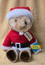 Vintage Plush Paddington Bear 1983 Santa Claus Eden Toys 15" All Original Tags