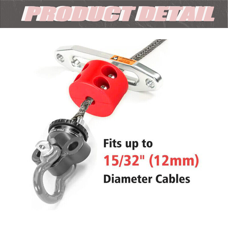 Rubber Winch Stopper Cable Hook Rubber Rope Line Saver for ATV UTV SUV Winches