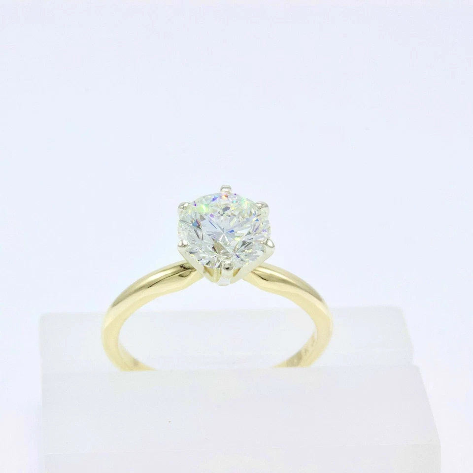 Leo Diamond Engagement Ring Round 1.57 cts I VS2 in 14K Yellow Gold IGI Report - Image 2 of 4