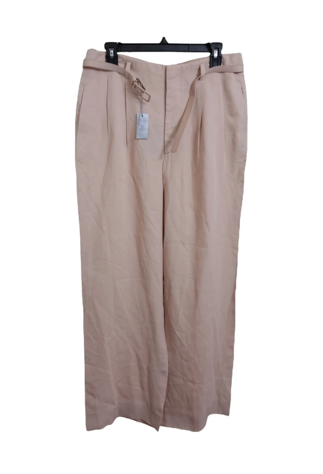 $1495 Ralph Lauren Púrpura Etiqueta Rubor Rosa Pierna Ancha Pantalones Hechos en Italia Talla 8 Foto 2 de 4