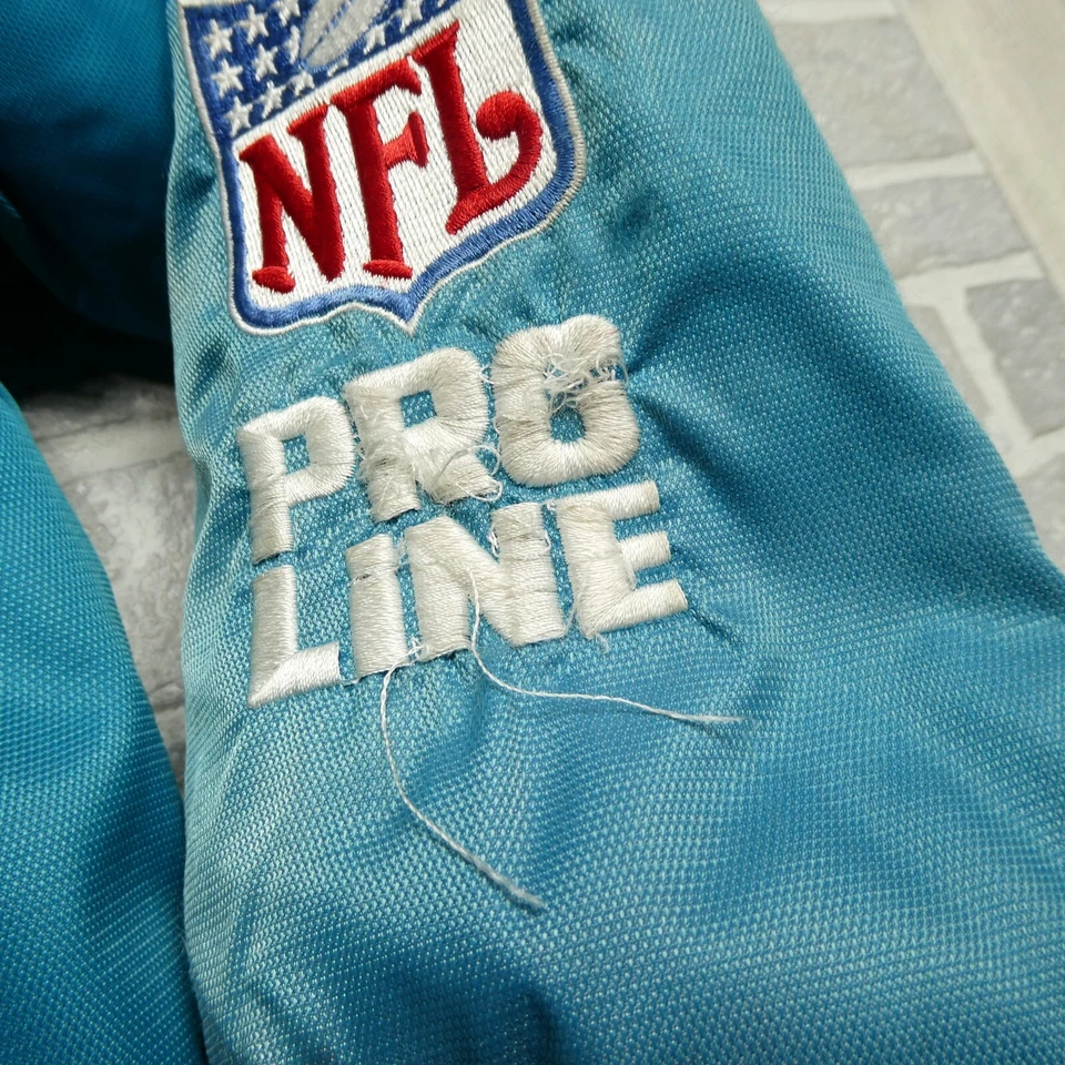 Chaqueta DE COLECCIÓN Miami Dolphins Talla L NFL Pro Line Logo Atletismo Abrigo Envejecido Foto 3 de 4