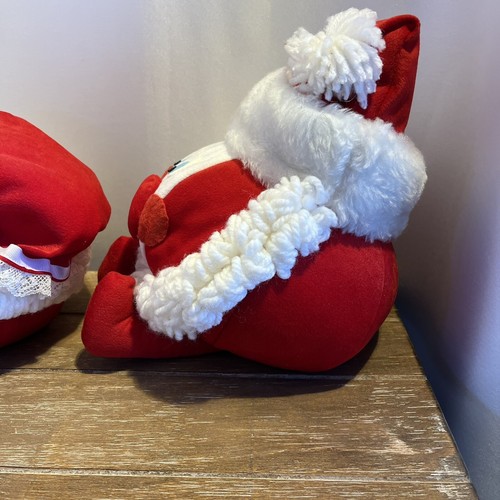 Vintage Weihnachten Plüsch Handarbeit Weihnachtsmann Frau Claus 70er EUC EICHE Unikat - Bild 5 von 14