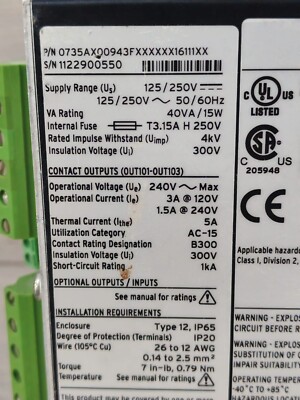 SEL-735 0735AX00943FXXXXXX16111XX POWER QUALITY & REVENUE