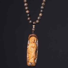 108 Natural Wood Prayer Beads Buddhist Rulaifo Buddha Meditation Mala Necklace