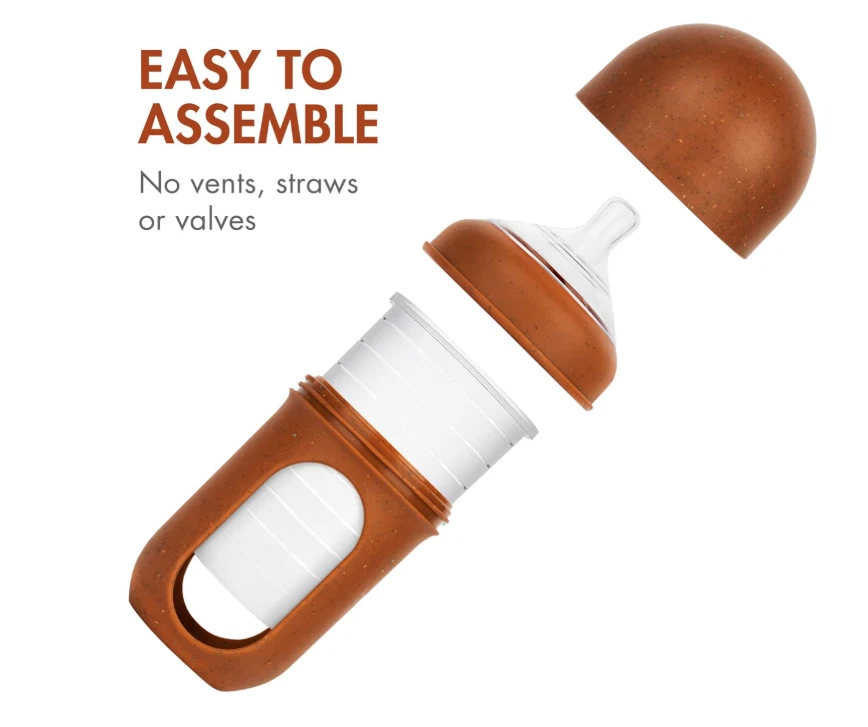 Boon Nursh, botella bolsa de silicona, mediana, 3 meses +, 3 botellas, 8 oz cada una Foto 4 de 4