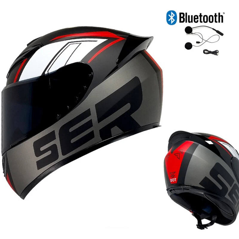 Casco de motocicleta DOT Bluetooth ATV todo terreno motocicleta choque cascos faciales completas Foto 2 de 4