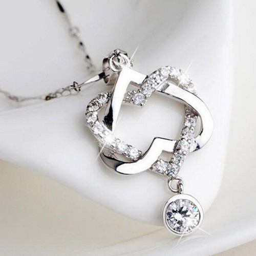1PC Women Alloy Pendant Necklace Resin Rhinestone Decor Chain Fashion Charming - Picture 4 of 17
