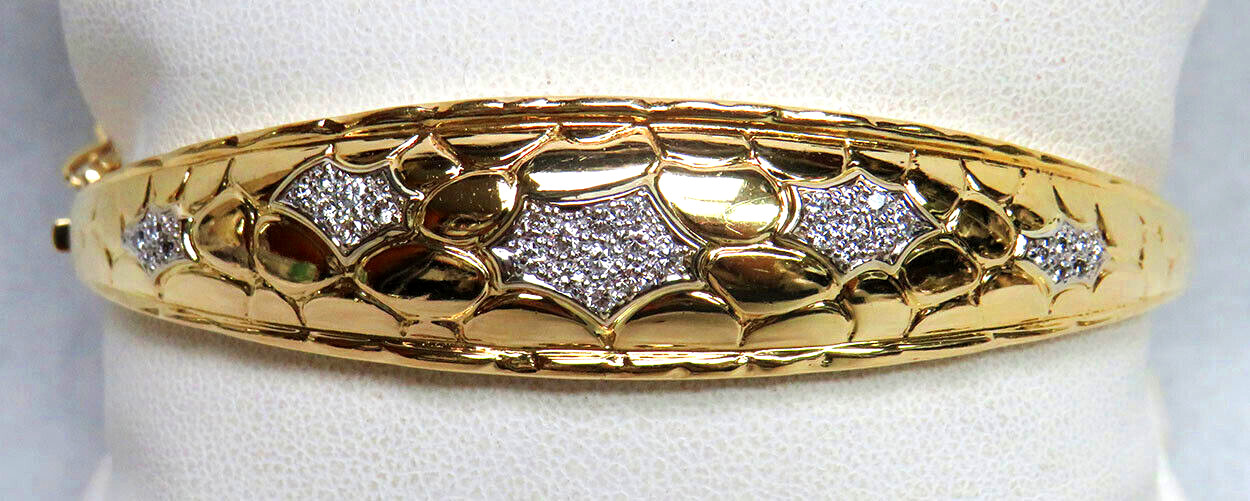 OUTSTANDING 18K SOLID GOLD & 3/4ct DIAMOND HINGED… - image 1